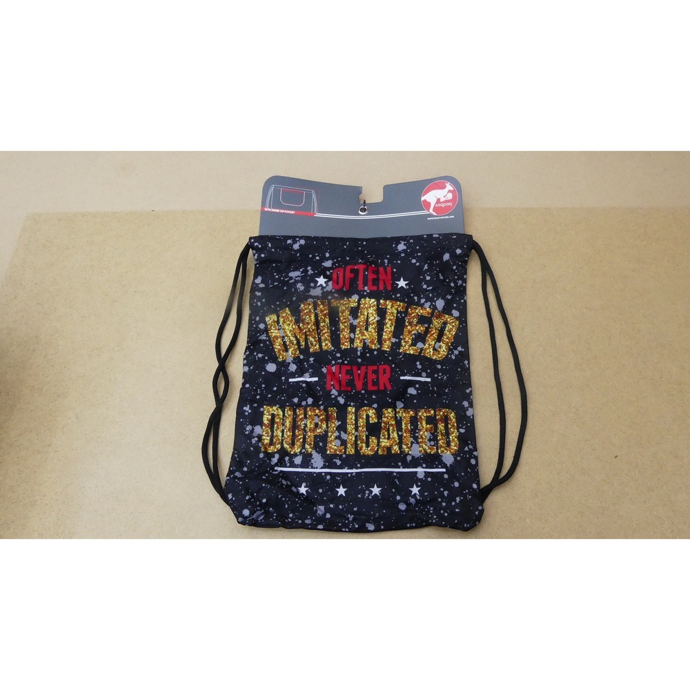 SoaPaoq Drawstring Bag Unisex OS Black Gold Glitter Often Imitated Cinch Sack